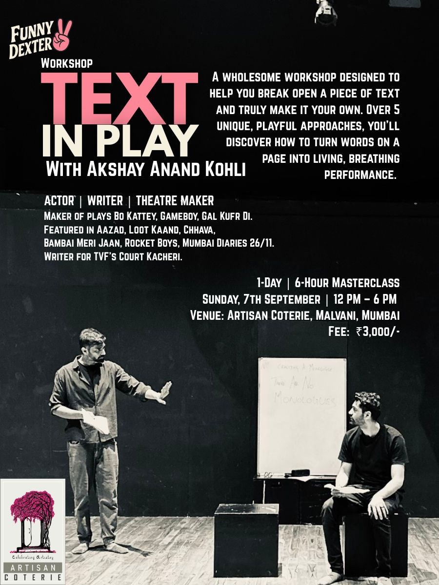 TEXT IN PLAY - SUNDAY 7 SEPTEMBER, 12:00PM to 6:00PM