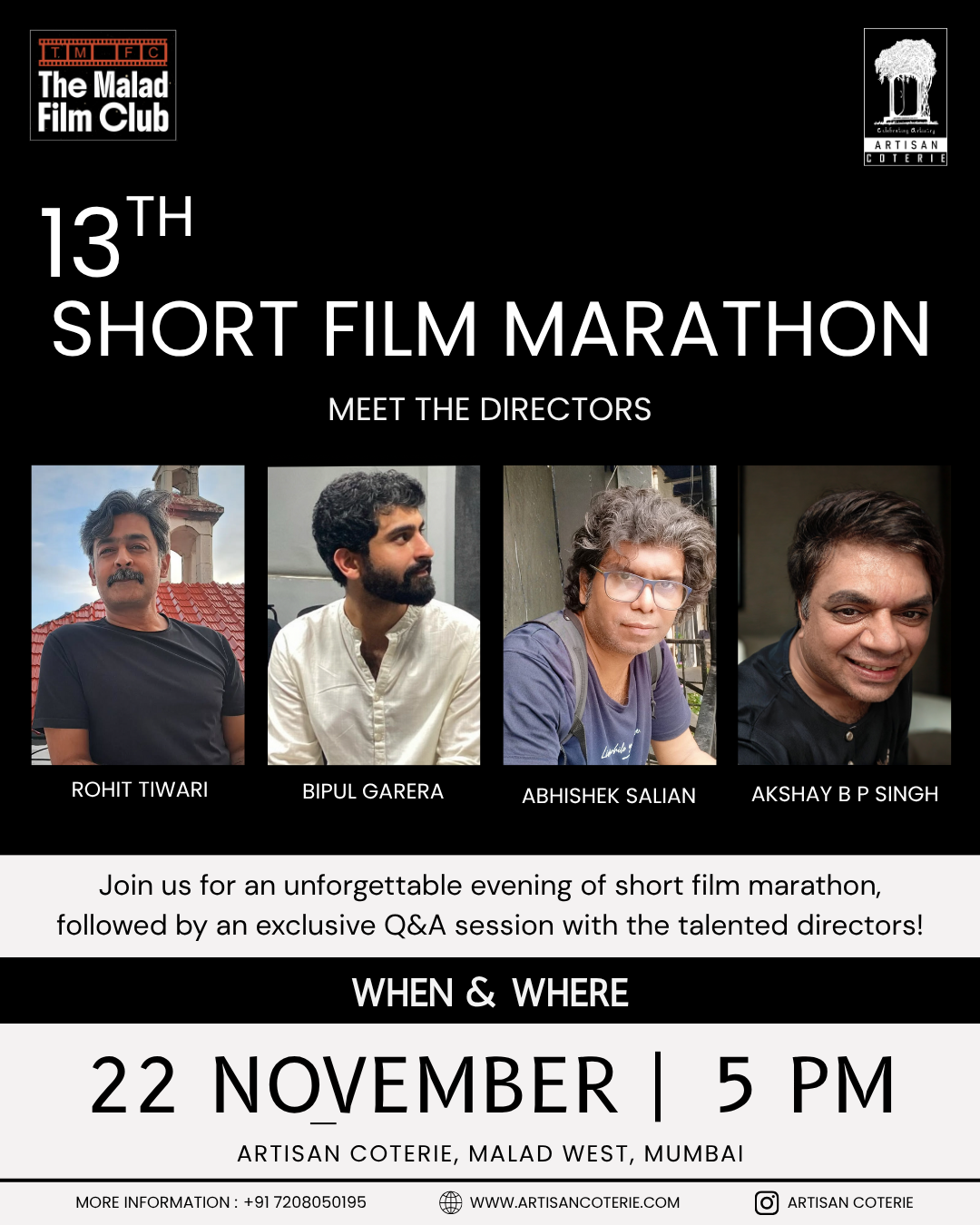 13TH SHORT FILM MARATHON - SATURDAY 22 NOVEMBER | 5:00PM