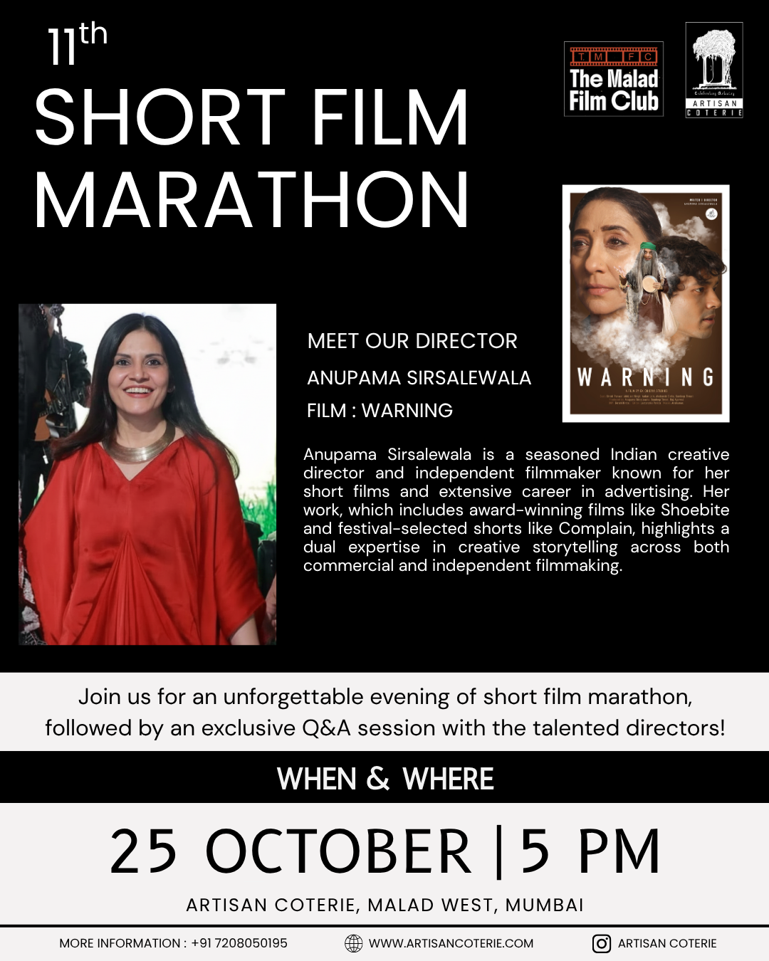 11th SHORT FILM MARATHON | 25 OCTOBER | 5:00PM