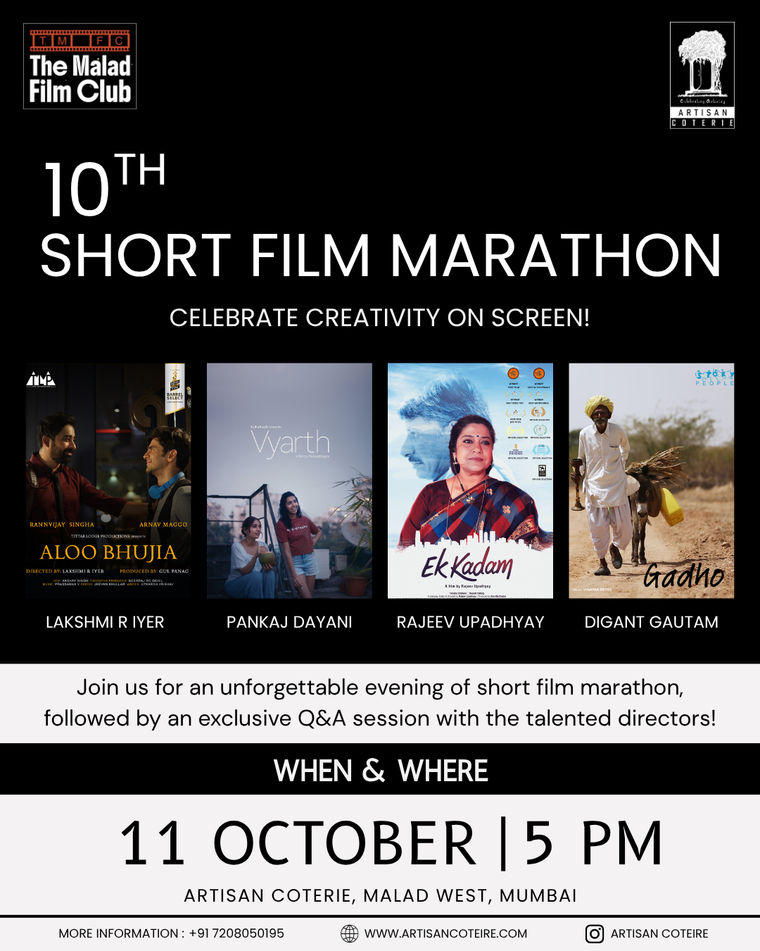 10H SHORT FILM MARATHON - SATURDAY 11 OCTOBER | 5:00PM