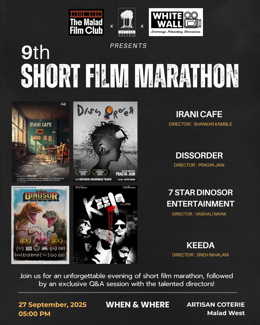 9TH SHORT FILM MARATHON - SATURDAY 27 SEPTEMBER | 5:00PM