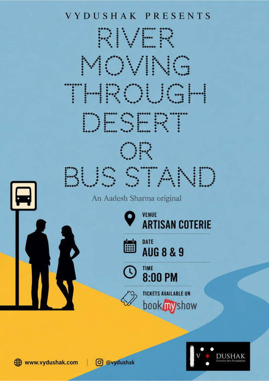 RIVER MOVING THROUGH DESERT OR BUS STAND